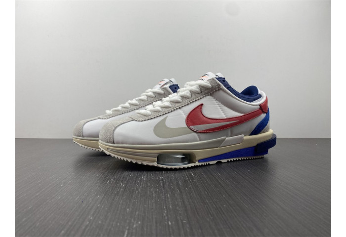 sacai x Nike Cortez 2022 White Red Blue DQ0581-100