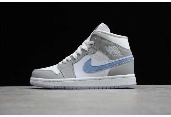 Air Jordan 1 Mid Wolf Grey Aluminum (W) - BQ6472-105