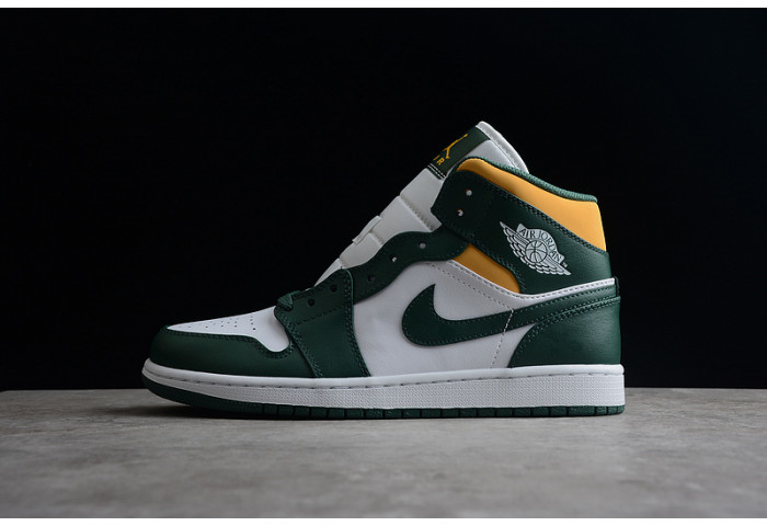 Air Jordan 1 Mid Green Yellow 554724-371