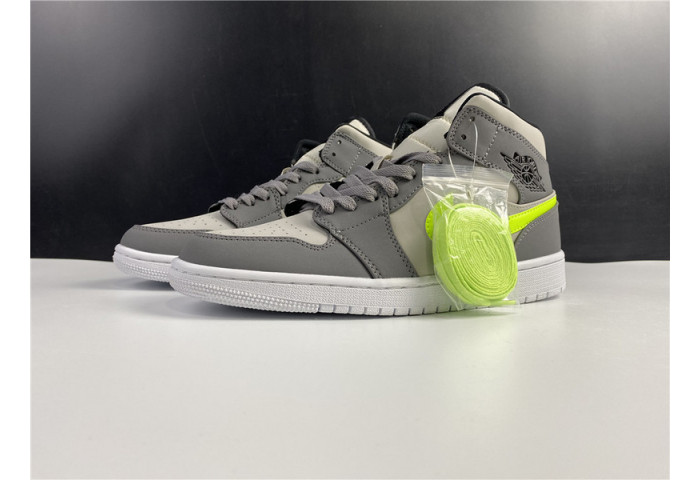 Air Jordan 1 Mid Grey Volt 554724-072