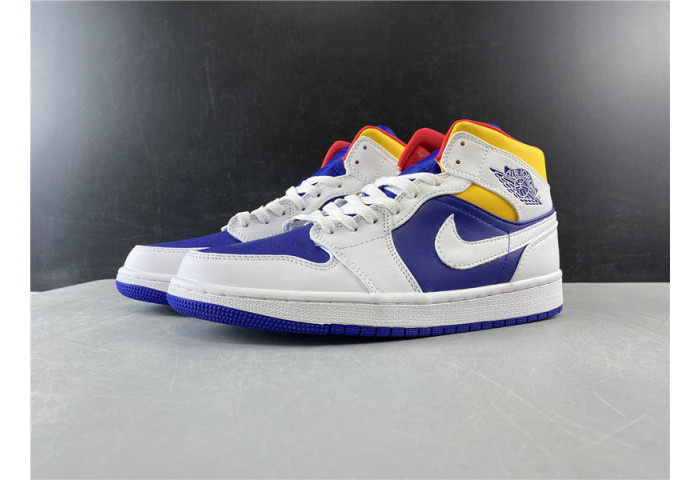 JORDAN 1 MID ROYAL BLUE LASER ORANGE 554724-131