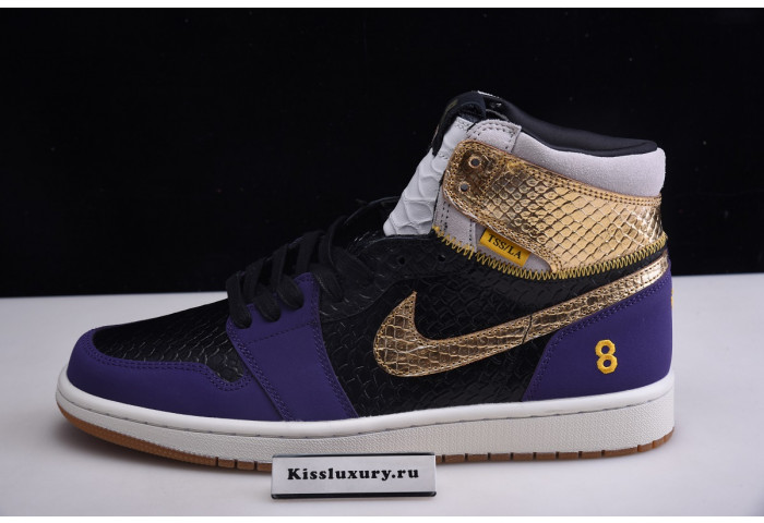KOBE BRYANT X AIR JORDAN 1 HIGH OG BLACK-PURPLE 555088-171
