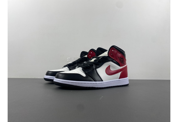 AIR JORDAN 1 MID WOMENS BLACK TOE BQ6472-160