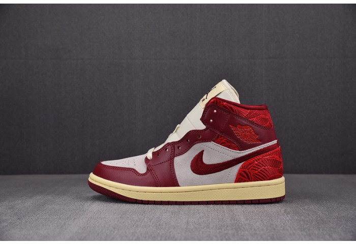 Air Jordan 1 Mid SE Tiki Leaf Team Red DZ2820-601