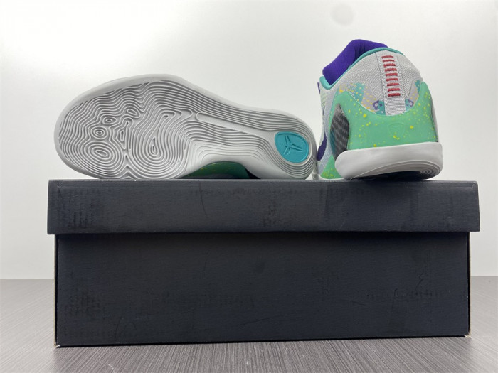 Nike Zoom Kobe 9 IX Grey Green Purple Shoes 630487-005
