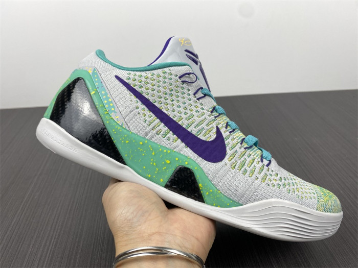 Nike Zoom Kobe 9 IX Grey Green Purple Shoes 630487-005