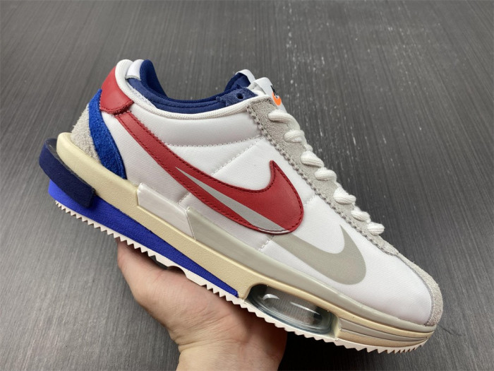 sacai x Nike Cortez 2022 White Red Blue DQ0581-100