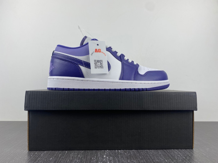 Air Jordan 1 Low White Purple 553558-515