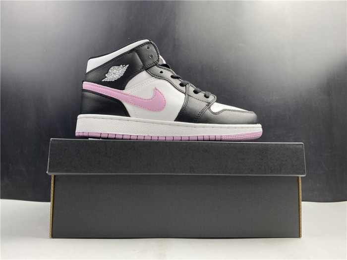 Air Jordan 1 Mid White Black Light Arctic Pink (GS) - 555112-103