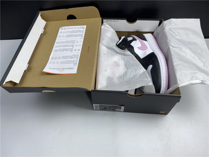Air Jordan 1 Mid White Black Light Arctic Pink (GS) - 555112-103