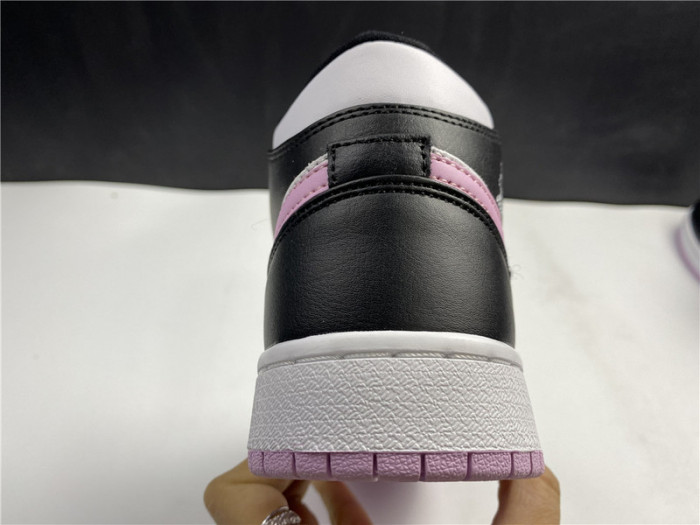 Air Jordan 1 Mid White Black Light Arctic Pink (GS) - 555112-103