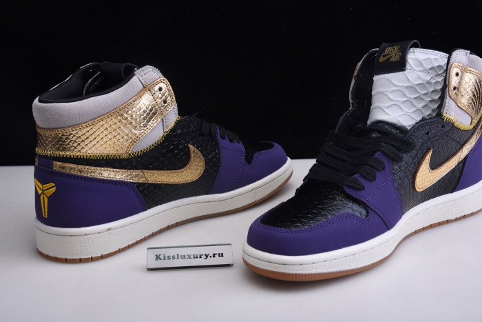 KOBE BRYANT X AIR JORDAN 1 HIGH OG BLACK-PURPLE 555088-171