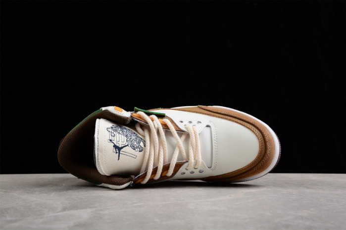 Air Jordan 3 Retro SE White Dark Brown Green 398614-500