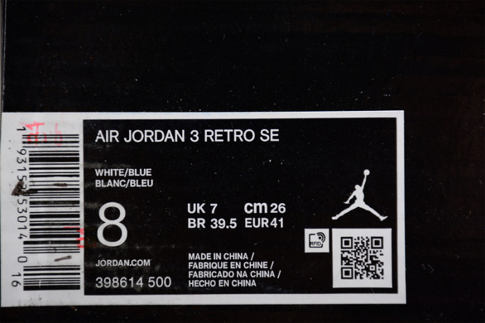 Air Jordan 3 Retro SE White Dark Brown Green 398614-500