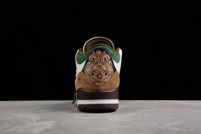 Air Jordan 3 Retro SE White Dark Brown Green 398614-500