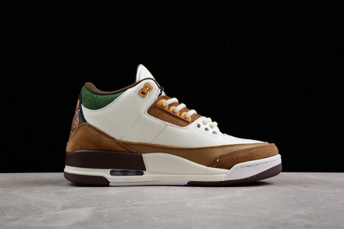 Air Jordan 3 Retro SE White Dark Brown Green 398614-500