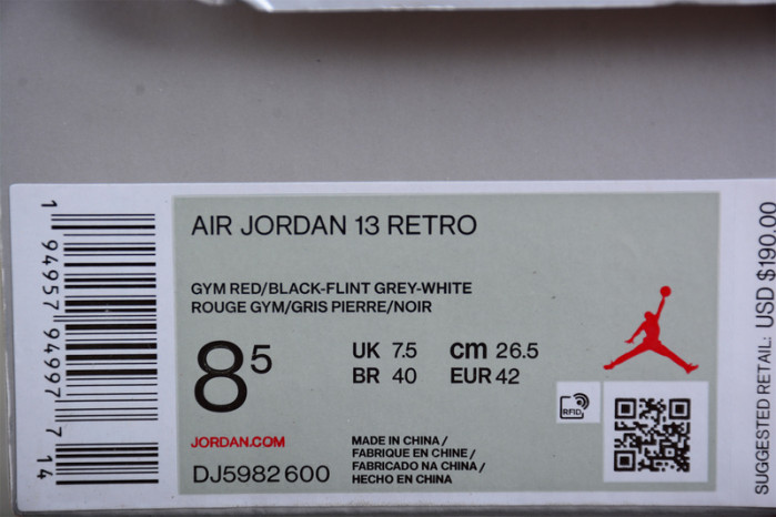 Jordan 13 Retro Gym Red Flint Grey - DJ5982-600