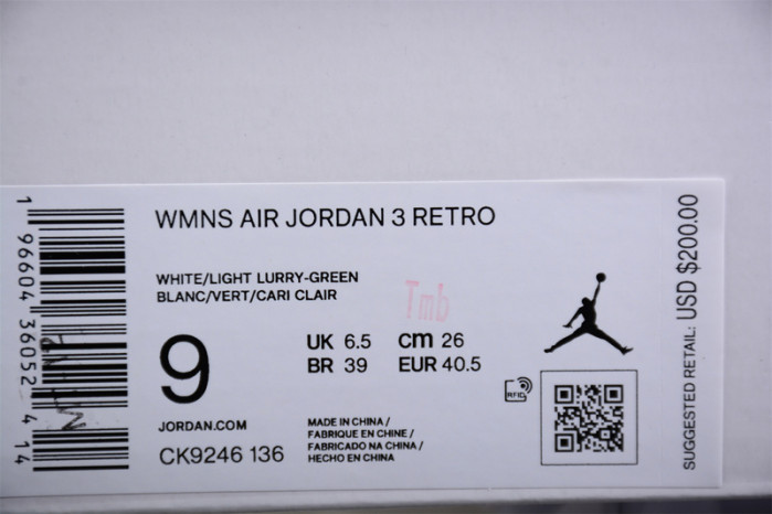 Air Jordan 3 Lucky Green WMNS CK9246-136