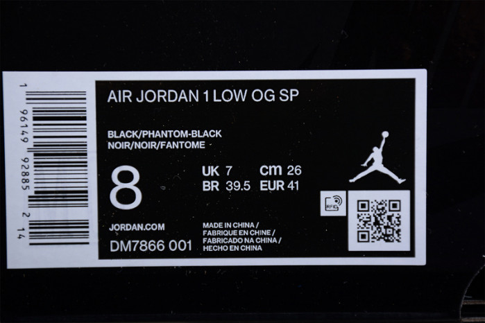 Jordan 1 Retro Low OG SP Travis Scott Black Phantom DM7866-100