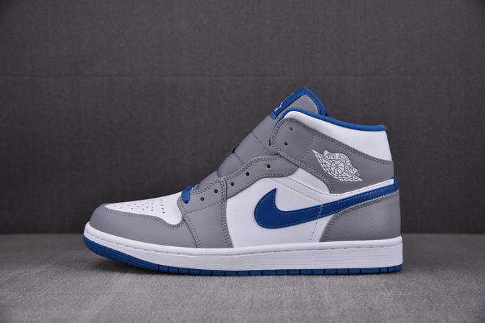 AIR Jordan 1 Mid True Blue Cement (GS) - DQ8423-014
